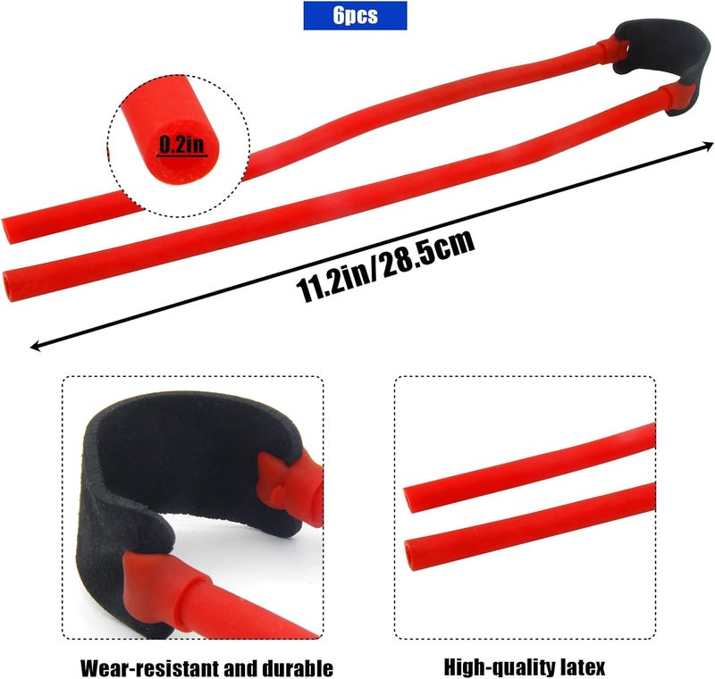 KIBBEH 6 Pcs Slingshot Bands, Slingshot Replacement Bands for Wrist Rocket Replacement Bands,Slingshot Replacement Bands Sets for Hunting Slingshot,Slingshot Rubber Replacement Bands - Image 2